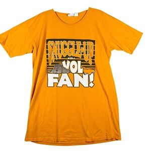 VINTAGE Castaways Tennessee Volunteers T Shirt Mens OSFA Orange Vol Fan Dog 90s